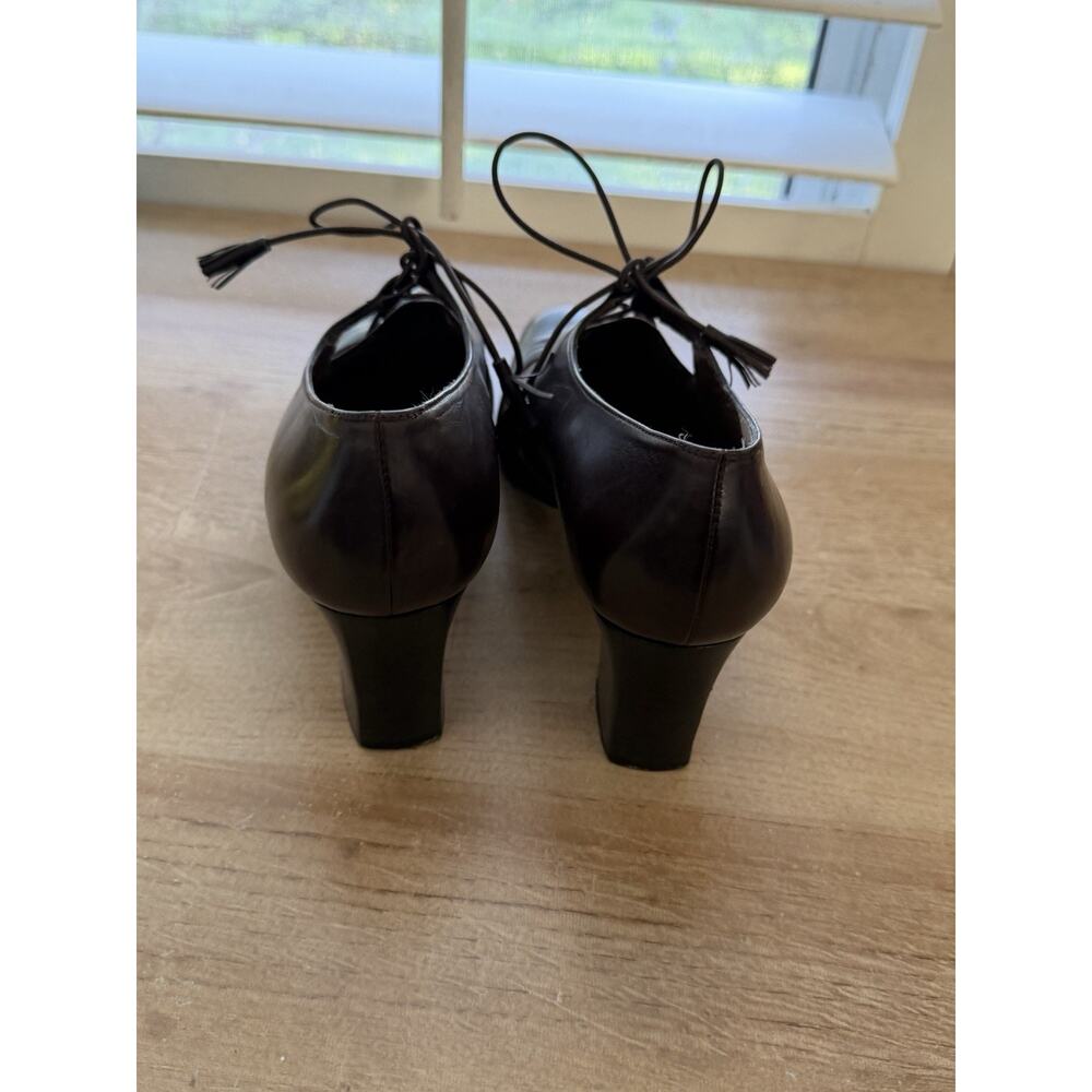 Stuart Weitzman Chocolate Brown Chunky Heel Bootie Vintage CBK 90s Minimalist - Picture 4 of 8